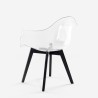 Transparent modern armchair with wooden legs Arinor Bulk Discounts