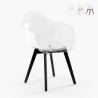 Transparent modern armchair with wooden legs Arinor Promotion