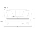 2-seater Nordic design elegant modern upholstered sofa 151cm Ischa 