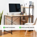 Industrial 120x60 steel wood desk with bookcase and shelves minimalist design Empire Offers