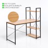 Industrial 120x60 steel wood desk with bookcase and shelves minimalist design Empire Discounts