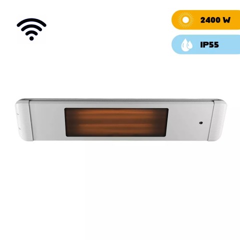 Dimmable Indoor and Outdoor Infrared Heater with Remote Control Aaren White D Promotion