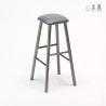 Hardness style industrial metal stool with leatherette cushion On Sale