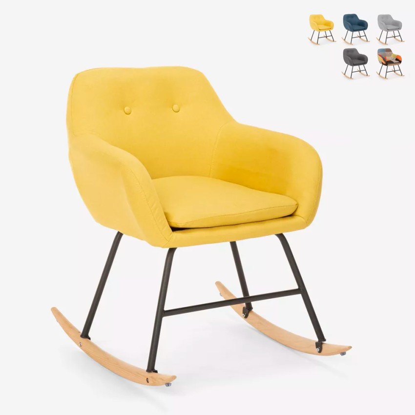 Rocking chair modern design patchwork fabric Woodpecker On Sale