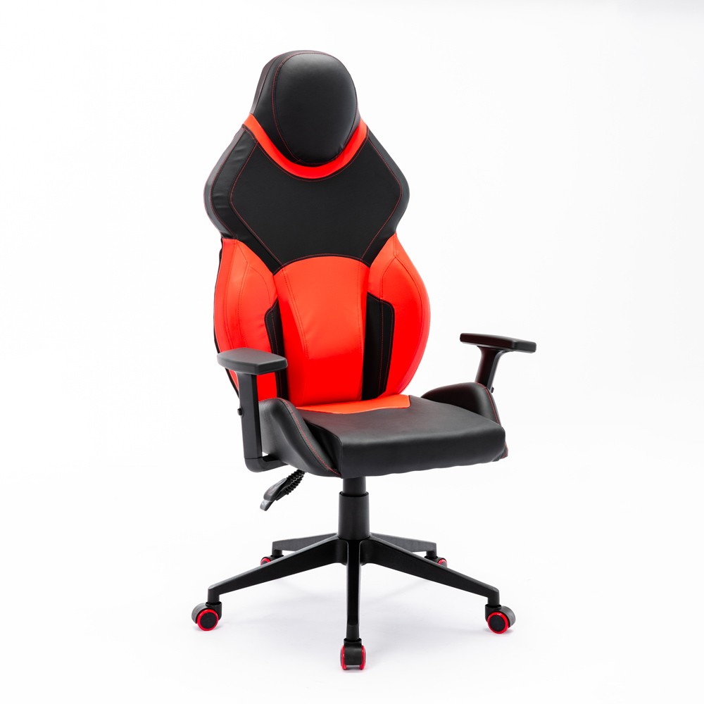 Portimao Fire Ergonomic Adjustable Gaming Chair Red Black Faux Leather