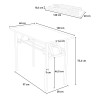 Foldable space-saving office desk 2 levels Foldesk Plus 120x60cm Measures
