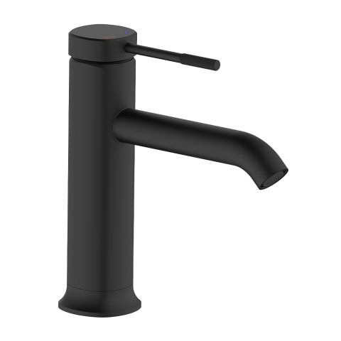 Matte black modern bathroom basin mixer tap Riviera. Promotion