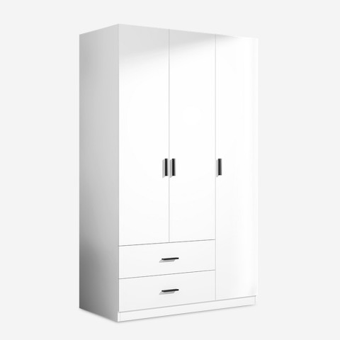 Bedroom wardrobe 3 doors 2 drawers white Endus Promotion