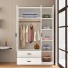 Bedroom wardrobe 3 doors 2 drawers white Endus Sale