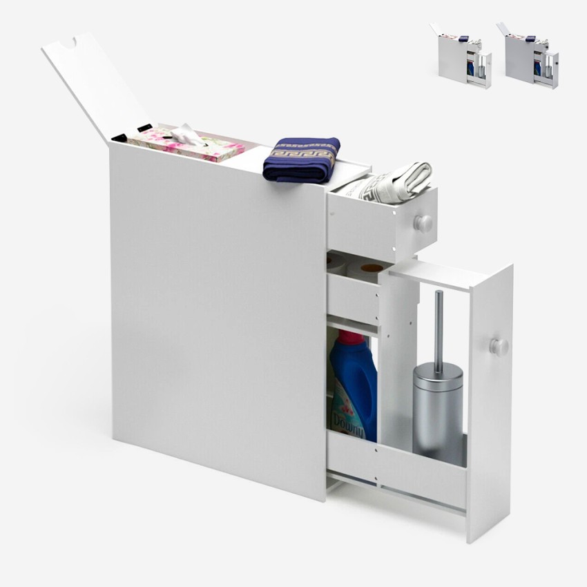 Slim Bathroom Storage Cabinet 17x48x60cm Moposh Promotion