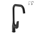 Kalos High Spout Single Handle Kitchen Faucet in Matte Black and Chrome Promotion