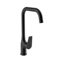 Kalos High Spout Single Handle Kitchen Faucet in Matte Black and Chrome Sale