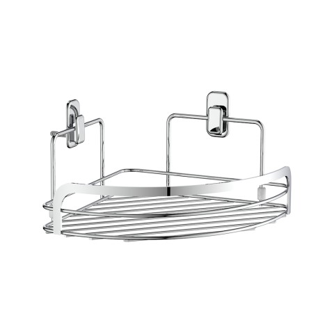 Corner shelf bathroom shower chromed steel compact storage Promotion