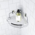 Compact Chrome Corner Shower Shelf Organizer On Sale