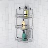 Compact Corner Three-Tier Chrome Shower Shelf On Sale