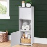 Bathroom column cabinet with 2 doors, object storage and open shelf Hjalpo Offers