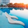 Modern white polyethylene sun lounger for swimming pool and garden Sirio On Sale