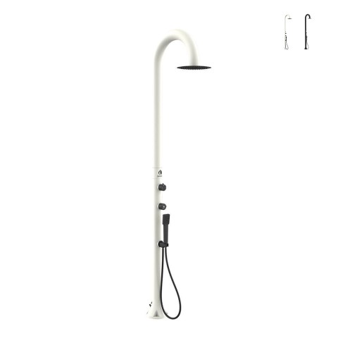 Modern black and white garden pool shower column with Luna D showerhead Promotion