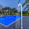 Modern black and white garden pool shower column with Luna D showerhead Sale
