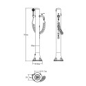 Garden column fountain with flexible hose and 8-jet water gun Acqua Pro 