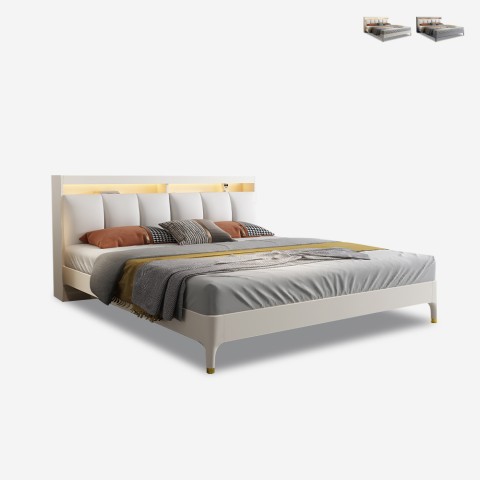 Modern Design King Size Bed 180x200 with LED USB Courier King Promotion
