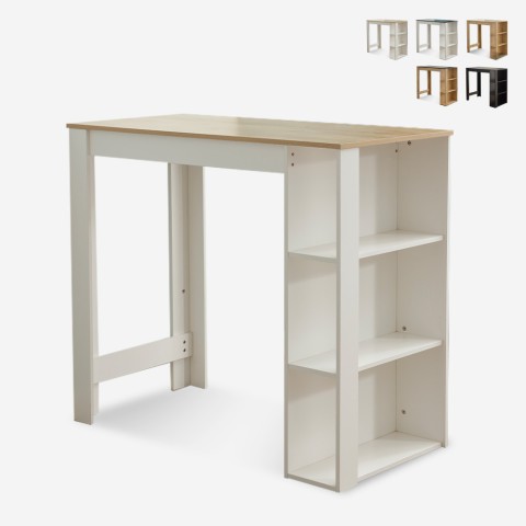 Modern high bar kitchen table for stools with shelves Charmes Promotion