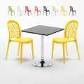 Mojito Set Made of a 70x70cm Black Square Table and 2 Colourful WEDDING Chairs Promotion