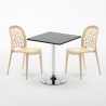 Mojito Set Made of a 70x70cm Black Square Table and 2 Colourful WEDDING Chairs Price