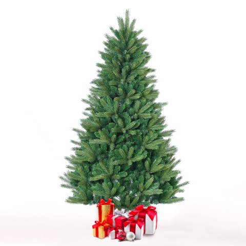 210cm tall classic green artificial Christmas tree with fake branches Melk Promotion