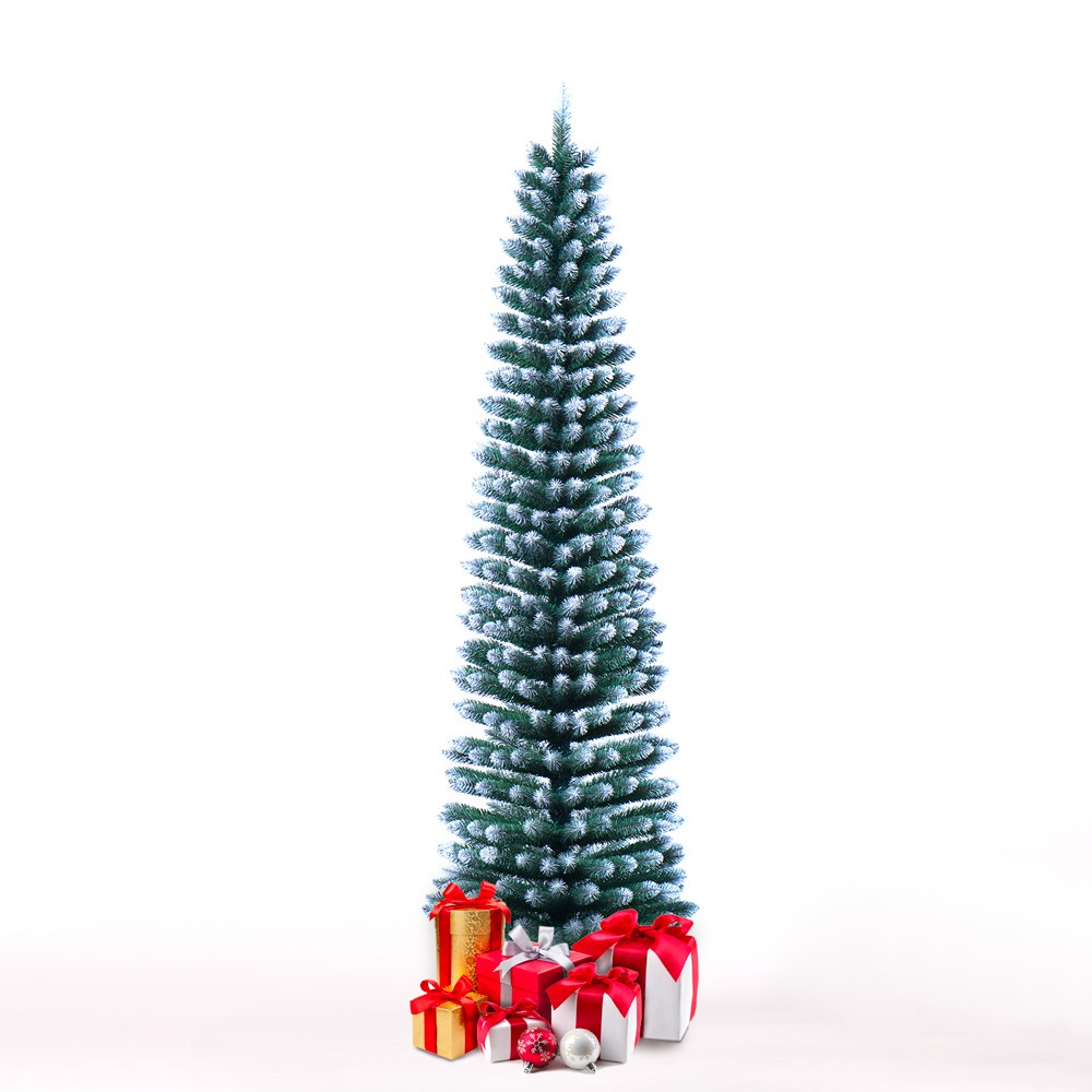 Mikkeli 180cm Slim Artificial Christmas Tree, Snowy Green