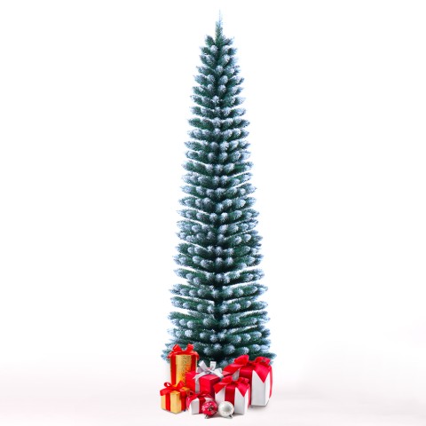 Artificial slim 210cm space-saving snow-covered Christmas tree Kalevala Promotion