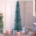 Artificial slim 210cm space-saving snow-covered Christmas tree Kalevala On Sale