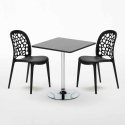 Mojito Set Made of a 70x70cm Black Square Table and 2 Colourful WEDDING Chairs Cheap