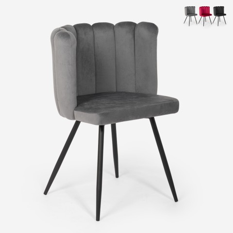 Dining chair armchair with upholstered velvet shell design Shelly Promotion