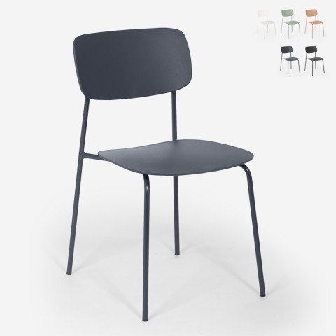 Dining chair in polypropylene and metal modern design Josy. Promotion