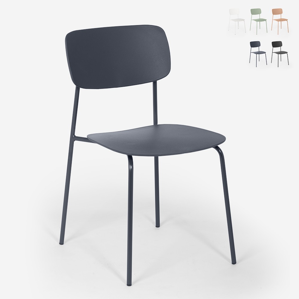 Josy Modern Design Dining Chair in Polypropylene and Metal