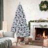 Artificial snow-covered Christmas tree decorated with pine cones 180cm Faaborg On Sale