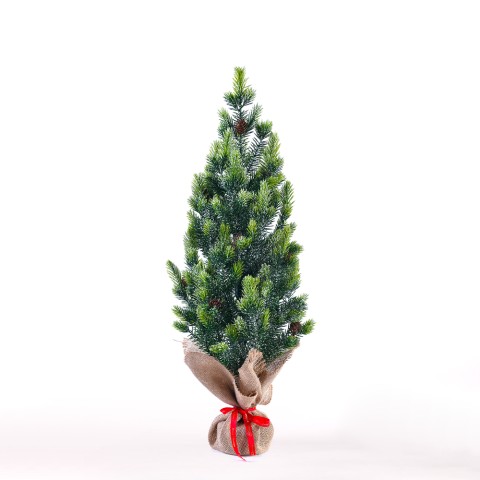 Small 50cm artificial Christmas tree for table with pine cones and fake snow Stoeren. Promotion