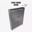 Modern slim space-saving shoe cabinet with 3 folding doors Shong Bulk Discounts