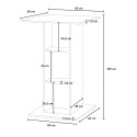 Dining room end table, high bar table with 3 shelves 60x60cm Sunet. Cost
