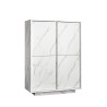 High sideboard storage unit with 4 marble doors 92x43x145 Madera Bulk Discounts