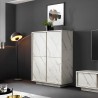 High sideboard storage unit with 4 marble doors 92x43x145 Madera Offers