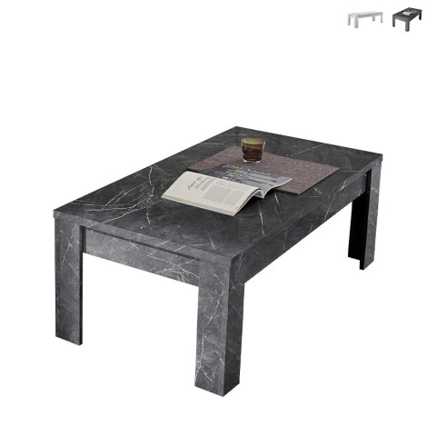 Low coffee table 122x65 marble effect living room lounge Wilson. Promotion