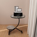 Coffee table design metal and marble 2 shelves 50x50cm Marpes XL Offers