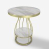 Round coffee table 50x63cm in gold metal and Neep XL marble Discounts