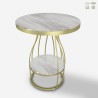 Round coffee table 50x63cm in gold metal and Neep XL marble Promotion