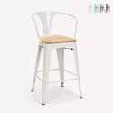 Lix style high stool industrial design bar kitchen steel wood back light On Sale