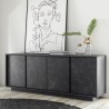 Modern design sideboard 4 doors marble effect 180x43x79cm Athens Offers