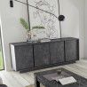 Modern design sideboard 4 doors marble effect 180x43x79cm Athens Price