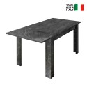 Extendable marble effect dining table 90x137-185cm modern Auris Discounts
